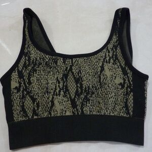 Fabletics Women's Sports Bra Black Camo Snake Print Size XS